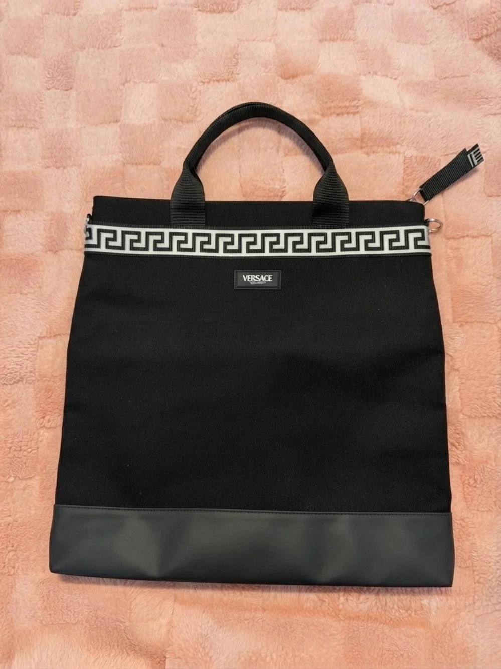 Versace Black Canvas Tote bag/ Messenger bag